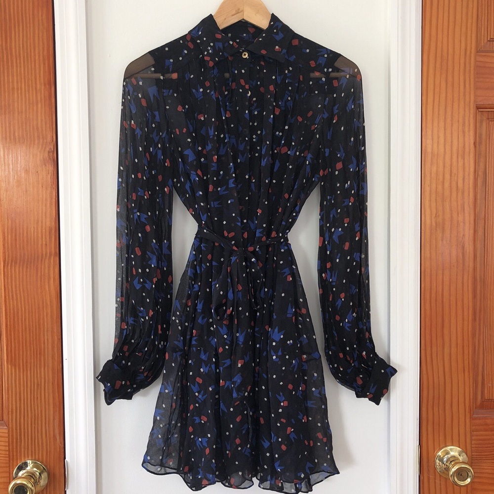 Diane Von Furstenberg Silk Chiffon Dress Size 4